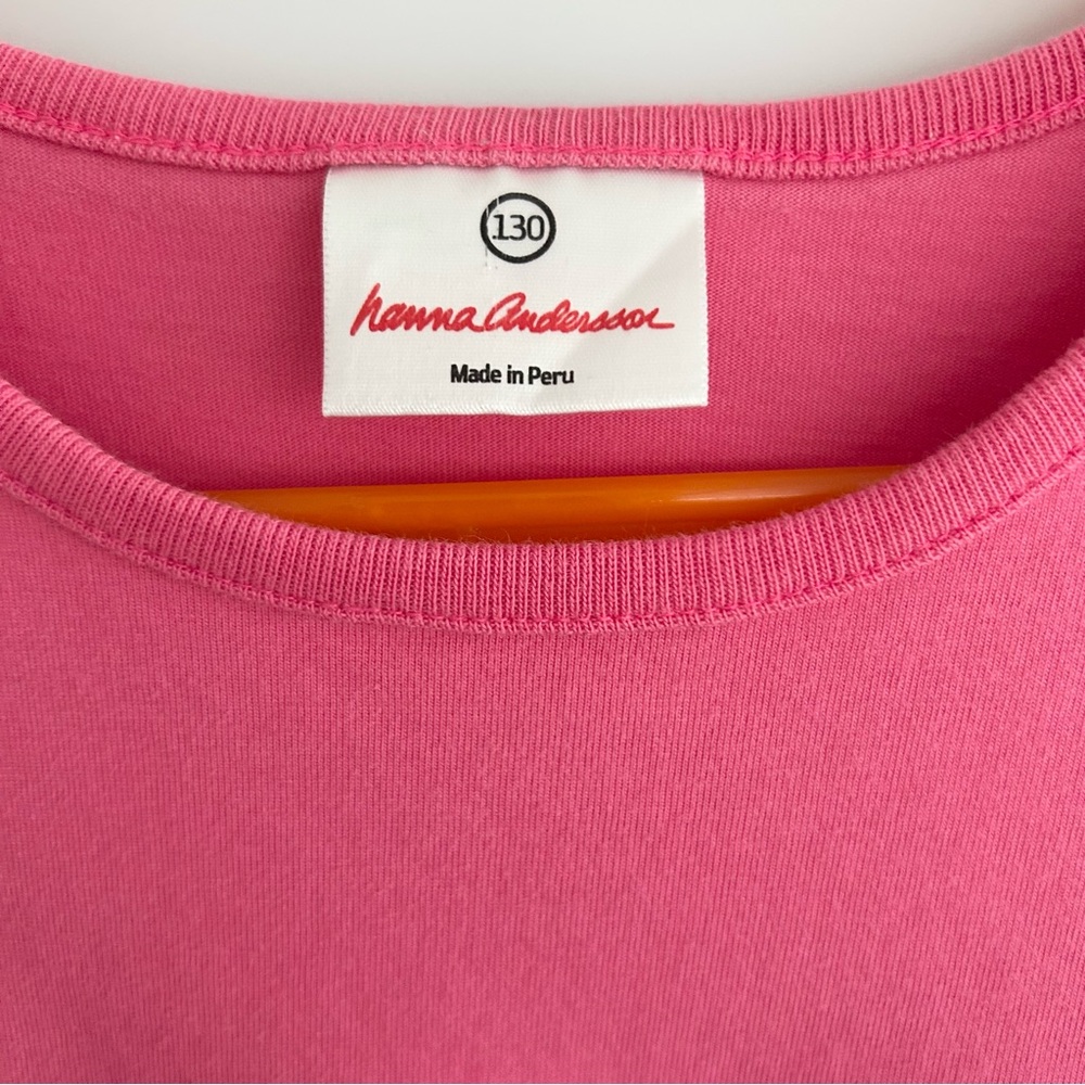 Hanna Anderrson Pink Multicolor Polka Dots Crew Neck LS Play Dress Size 130 / 8 - Picture 3 of 8
